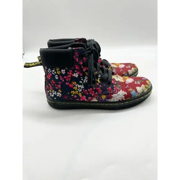 Dr. Martens Maelly Dark Floral Canvas Upper High Top Combat Boots Women’s Size 5 - Picture 2 of 12